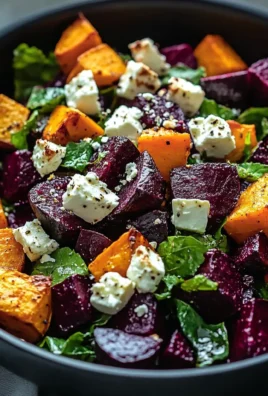 Creamy Roasted Beet Salad with Sweet Potato & Feta