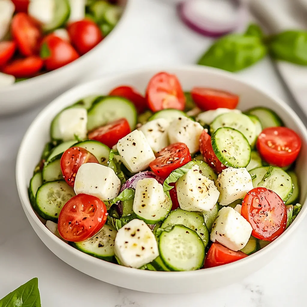 Fresh Cucumber Caprese Salad