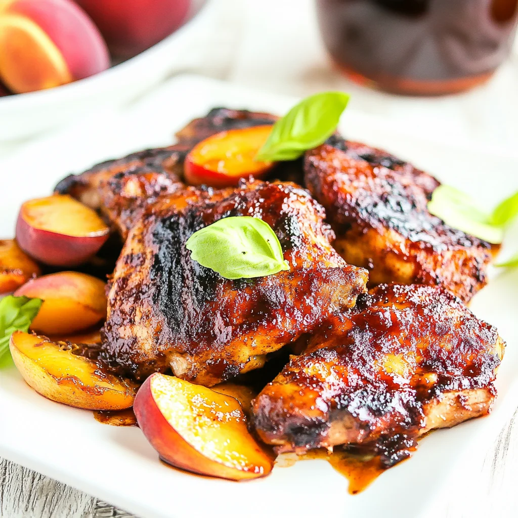 Grilled Bourbon Peach BBQ Chicken