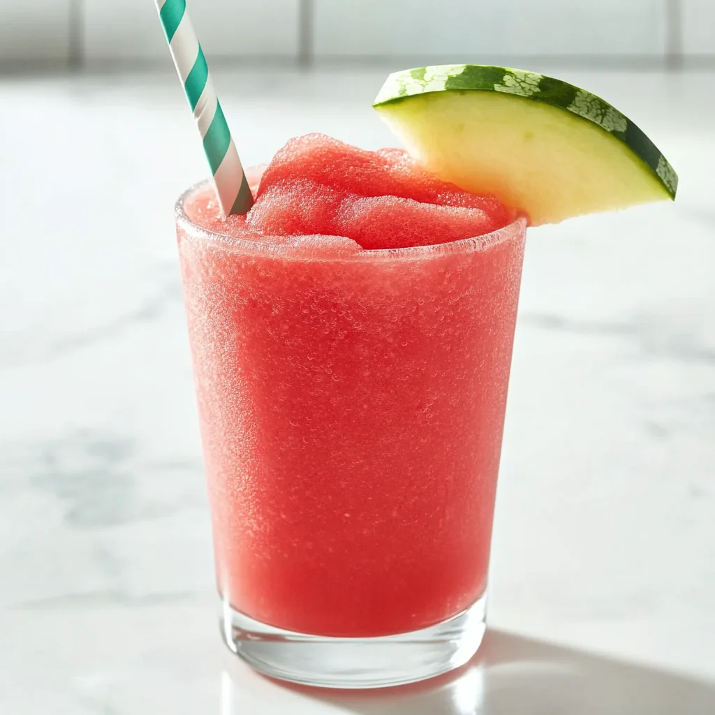 Healthy 2-Ingredient Watermelon Slushie