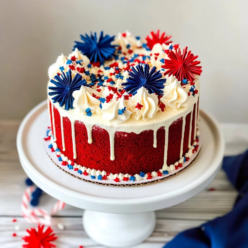 Red Velvet Fireworks Cake