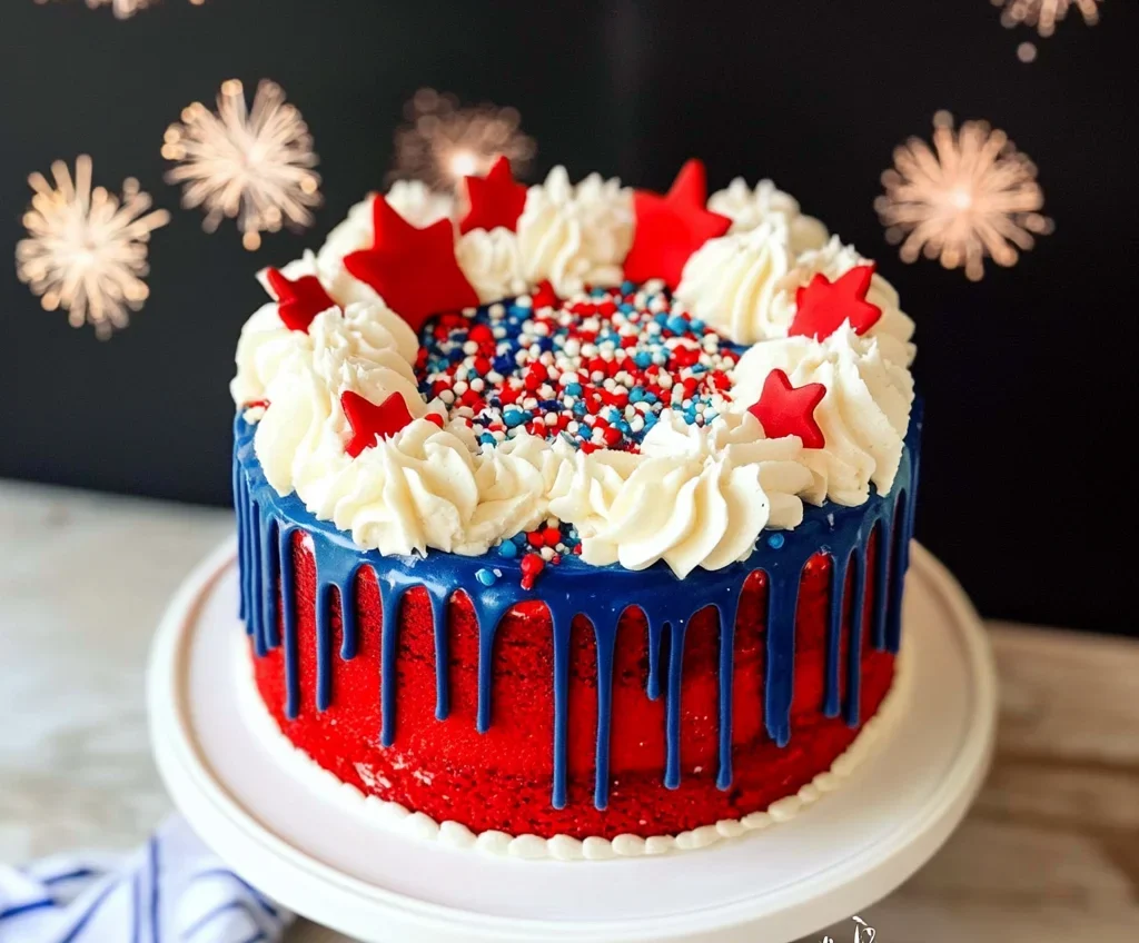 Red Velvet Fireworks Cake