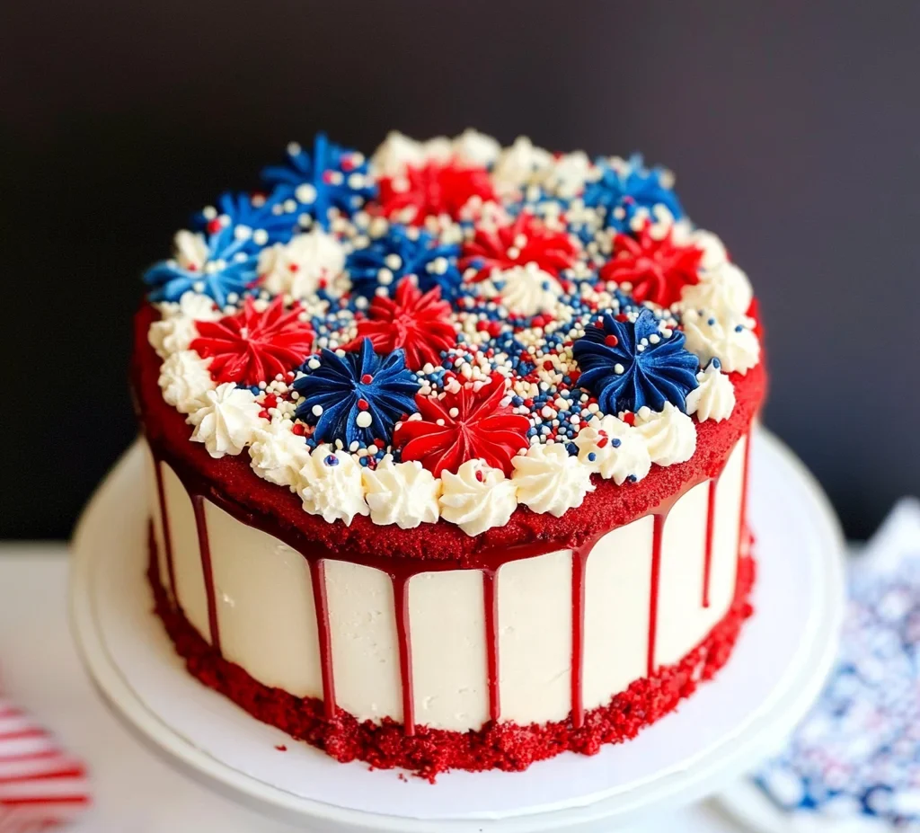 Red Velvet Fireworks Cake