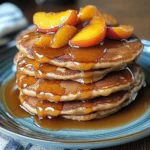 Caramel Peach Upside-Down Pancakes