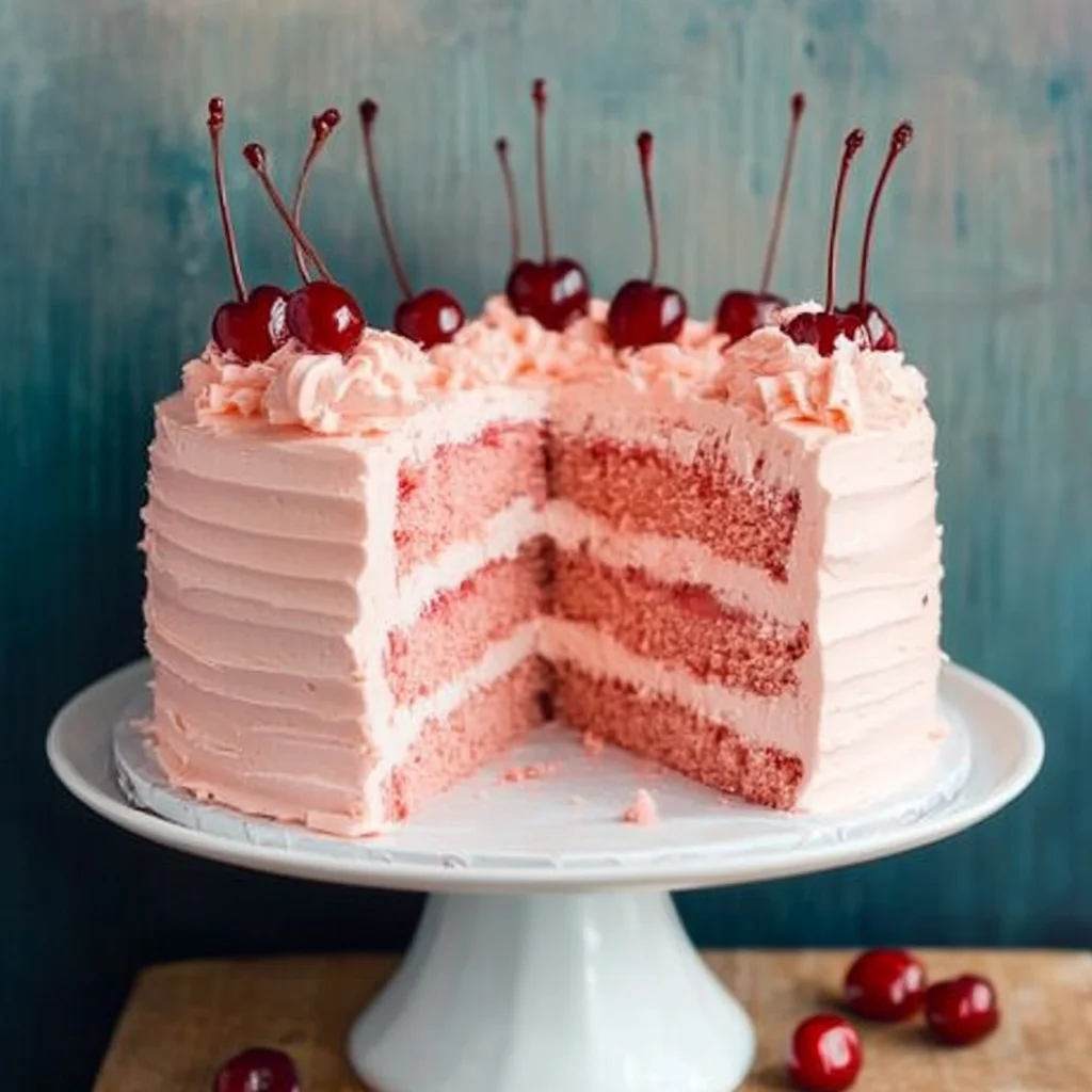 Cherry Layer Cake with Cherry Cream Cheese Frosting