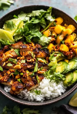 Crispy Thai Chicken Bowls with Mango Herb Salad