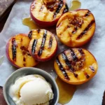 Grilled Peaches with Vanilla Ice Cream