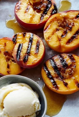 Grilled Peaches with Vanilla Ice Cream