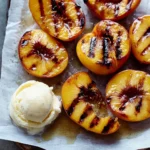 Grilled Peaches with Vanilla Ice Cream
