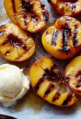 Grilled Peaches with Vanilla Ice Cream