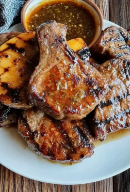 Juicy Grilled beef Chops with Spicy Peach Glaze