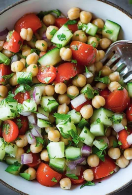 Marinated Chickpeas with Tomatoes and Cucumber