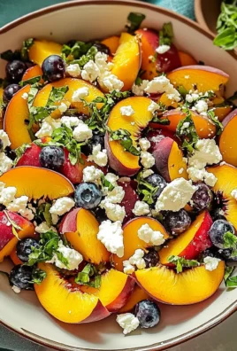 Peach Salad with Blueberries and Feta