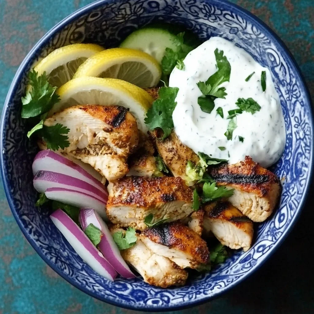 Shawarma-Spiced Grilled Chicken with Garlic Yogurt Sauce