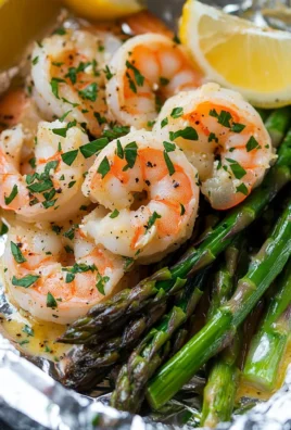 Shrimp and Asparagus Foil Packs with Garlic Lemon Butter Sauce