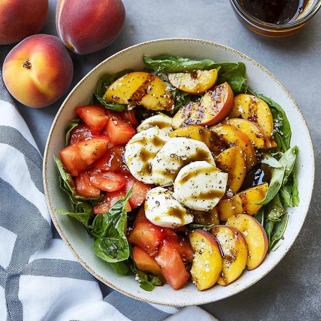 Summer Peach Balsamic Caprese Salad