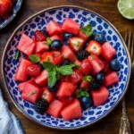 Watermelon Fruit Salad with Lime Mint Dressing