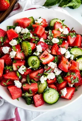 Watermelon Strawberry Cucumber Salad