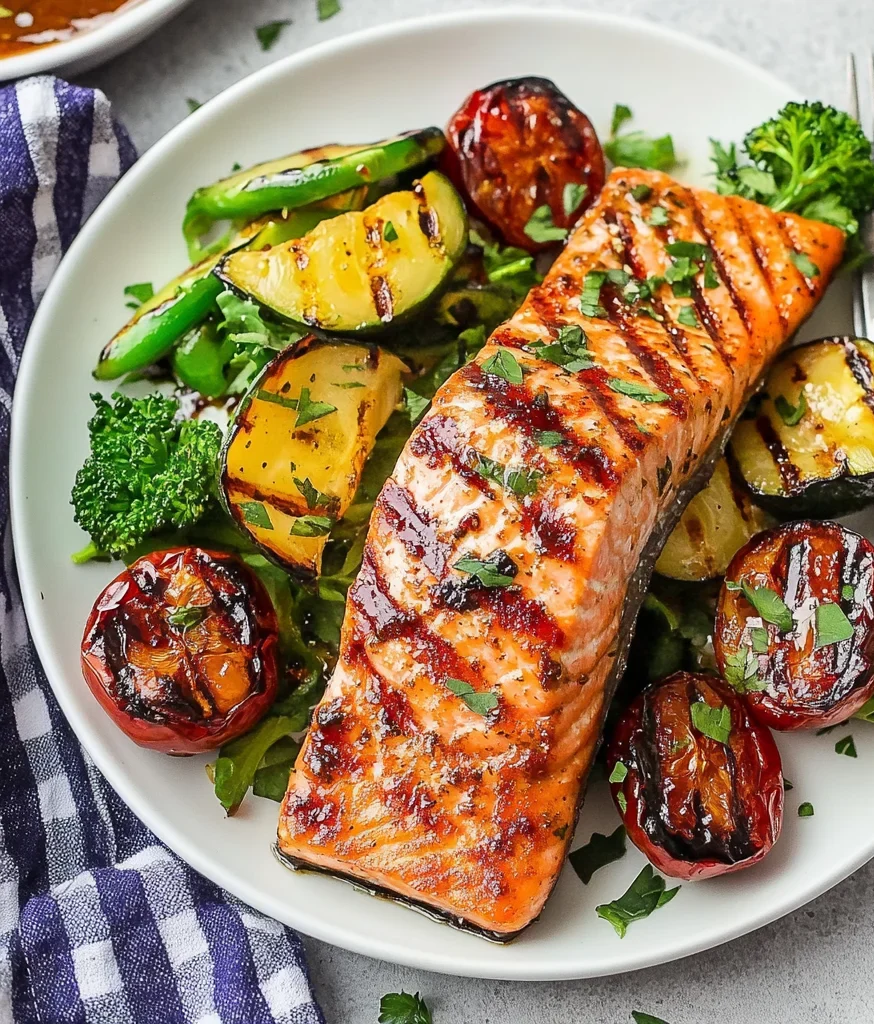 5 Ingredient Marinated Grilled Salmon