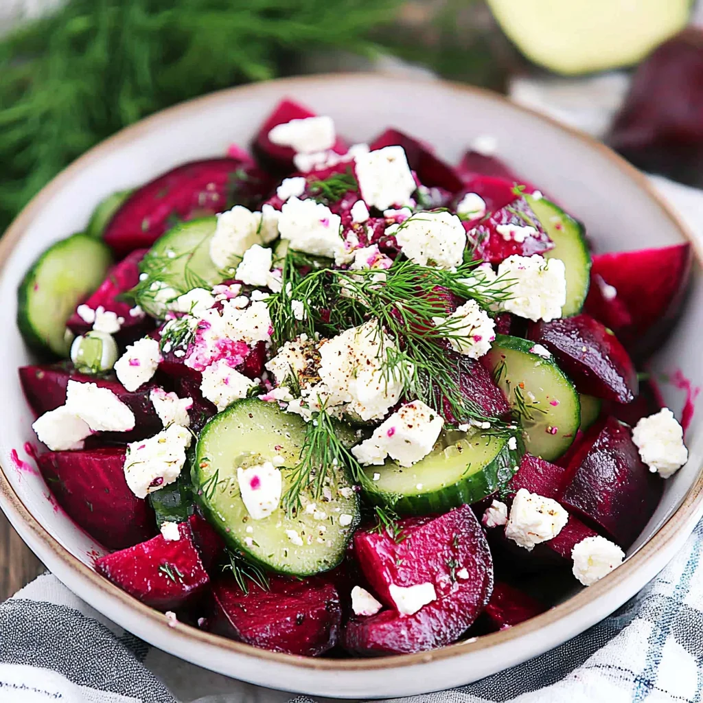 Beet Salad with Feta, Cucumbers, and Dill