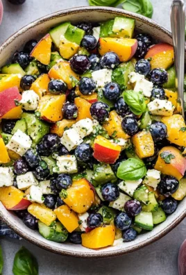 Blueberry Peach Feta Salad