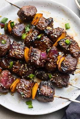 Grilled Asian Garlic Steak Skewers