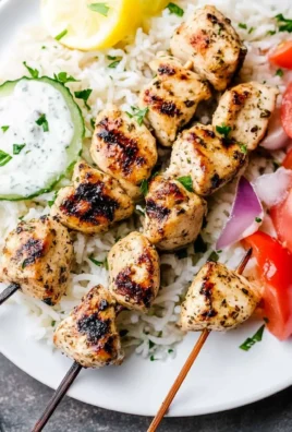Grilled Chicken Kabobs with Cucumber Yogurt Sauce