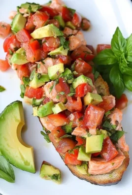 Grilled Salmon Bruschetta with Avocado