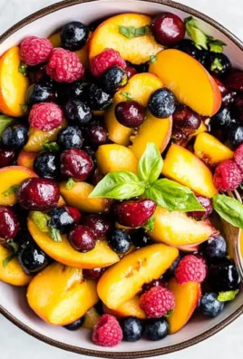 Honey Lime Basil Peach Fruit Salad