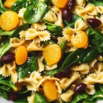 Mandarin Pasta Spinach Salad with Teriyaki Dressing