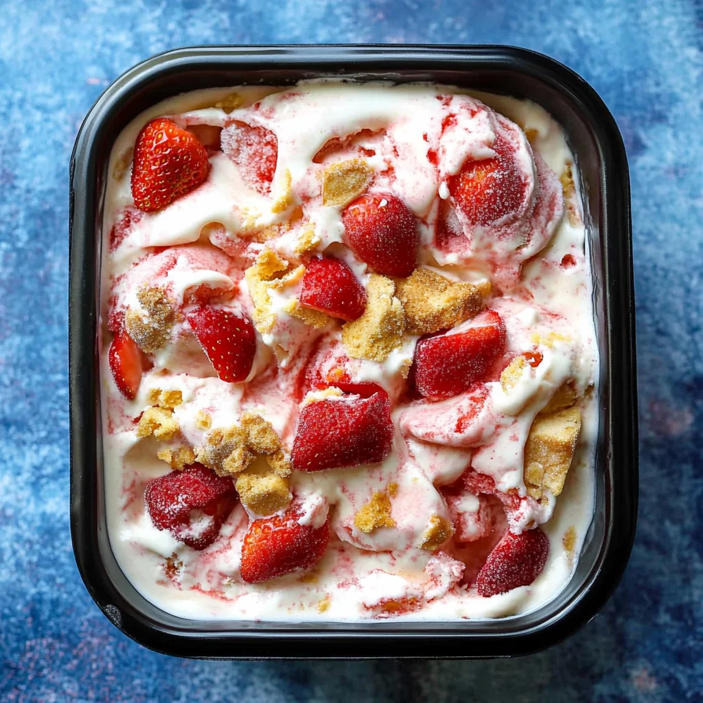 No-Churn Strawberry Cheesecake Ice Cream