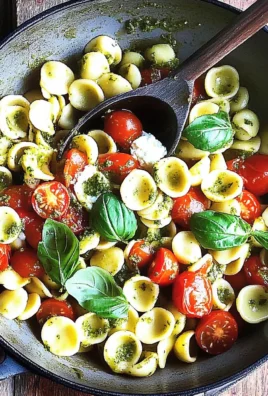 Orecchiette with Cherry Tomatoes, Mozzarella & Basil Pesto