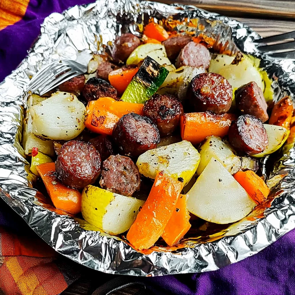 Sausage Foil Packets with Vegetables
