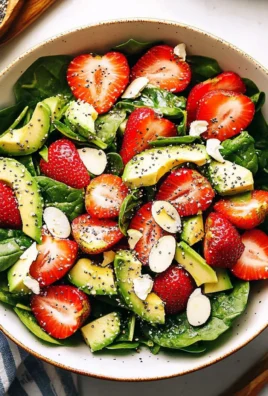 Strawberry Avocado Spinach Salad with Poppyseed Dressing