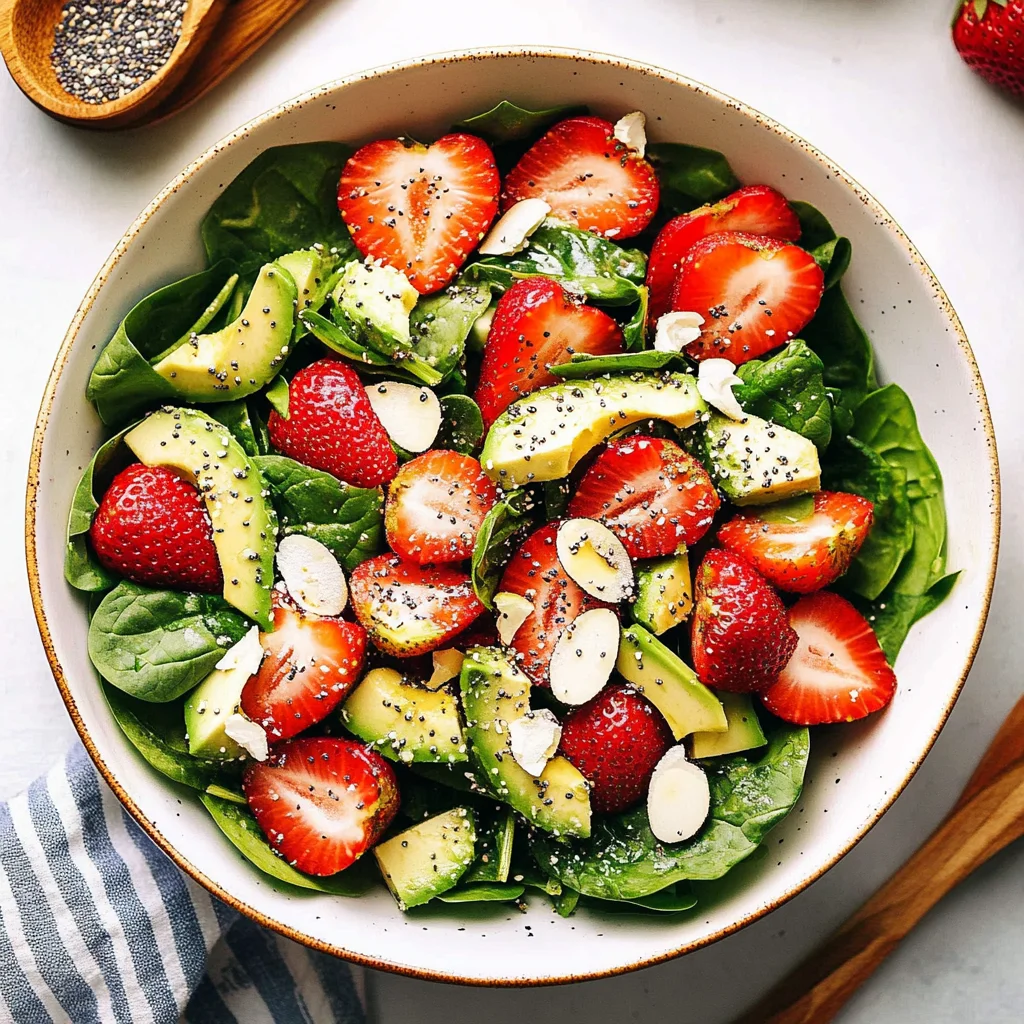 Strawberry Avocado Spinach Salad with Poppyseed Dressing