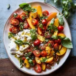 Tomato, Peach, and Burrata Salad