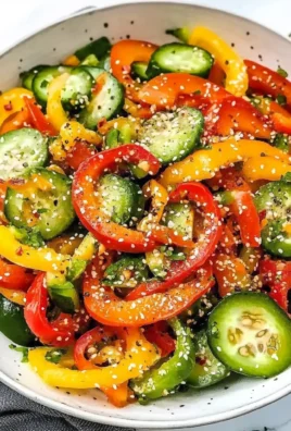 Viral TikTok Cucumber & Bell Pepper Salad