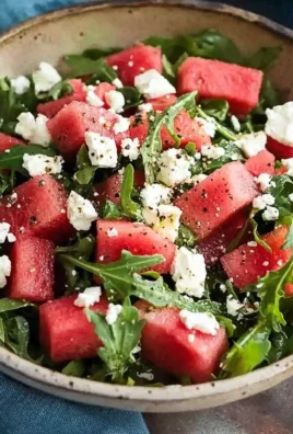 Watermelon Salad with Arugula, Feta, & Fresh Herbs