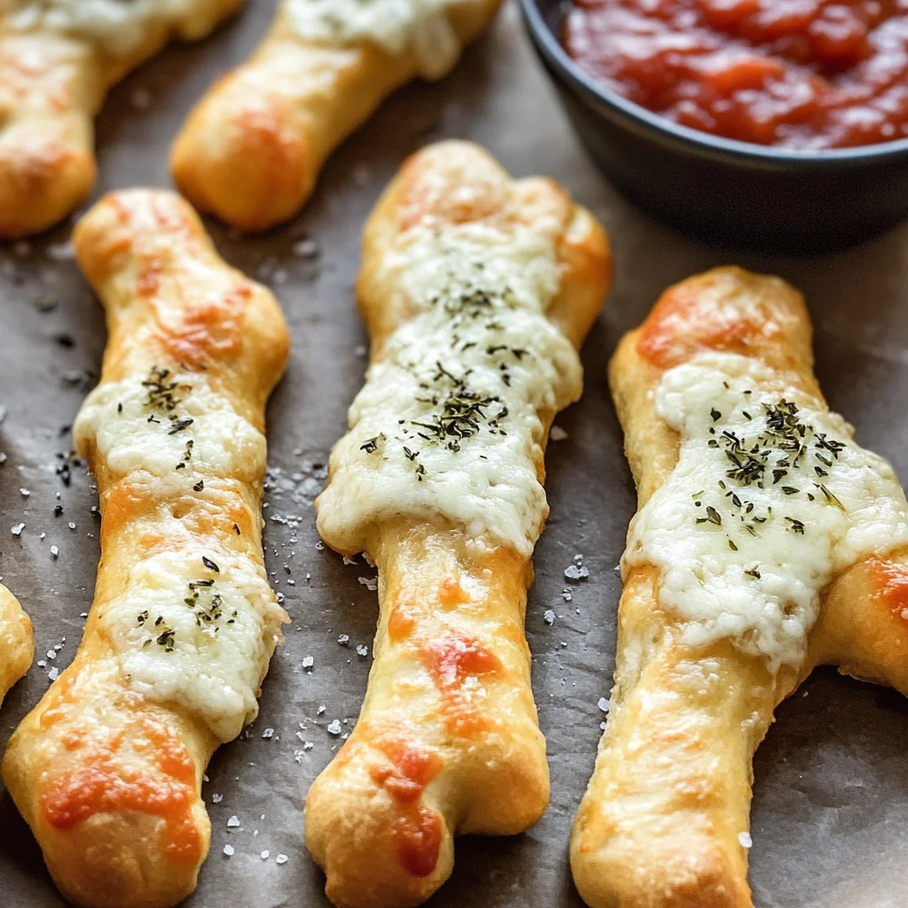 Cheesy Halloween Breadstick Bones