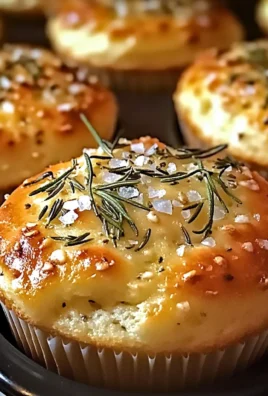 Easy Garlic Rosemary Focaccia Muffins
