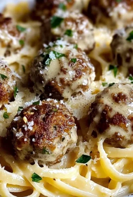 Garlic Butter Meatballs : Creamy Linguine Delight