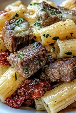 Garlic Butter Steak Tips with Cheesy Rigatoni