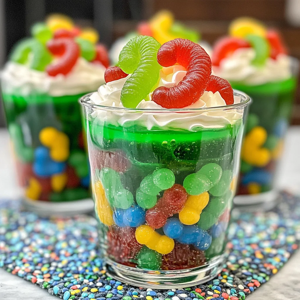 Gummy Worm Jello Cups Recipe