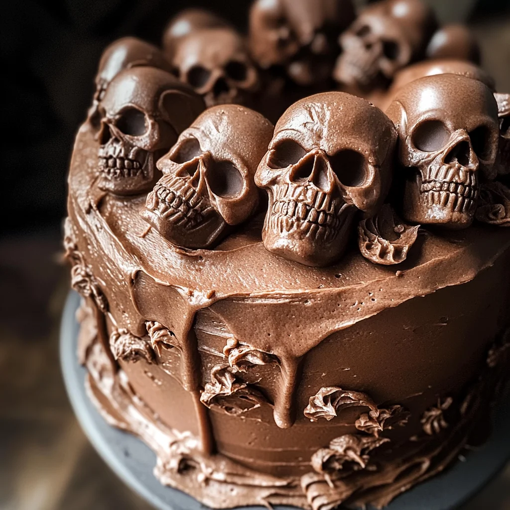 High Altitude Ginger Chocolate Skull Cake for Halloween