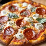 Hot Honey Pepperoni Ricotta Pizza : Sweet and Spicy