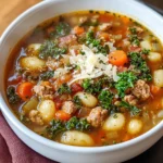 Italian Vegetable Soup with Spicy Sausage