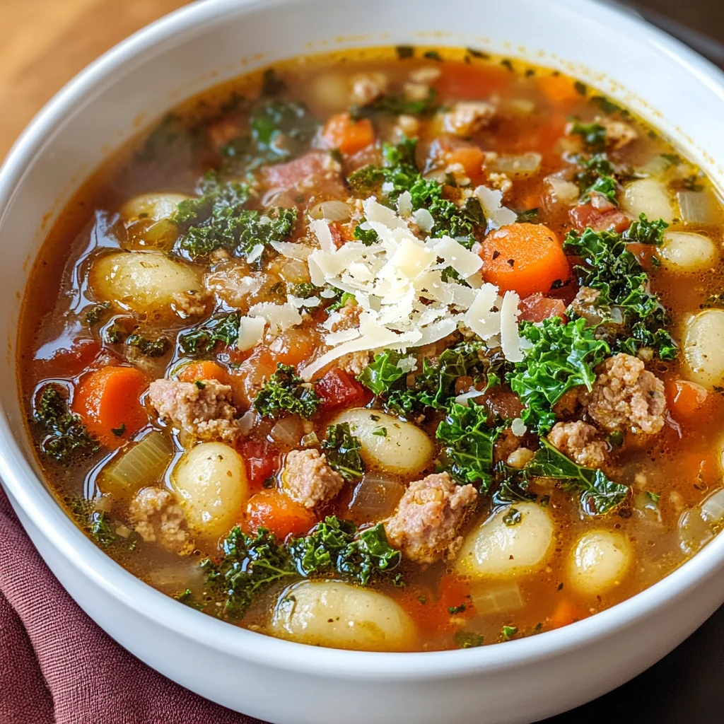 Italian Vegetable Soup with Spicy Sausage