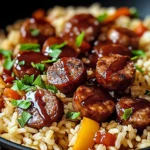 One Pan Sweet And Tangy Bbq Sausage Rice