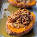 Pecan pie double baked sweet potatoes