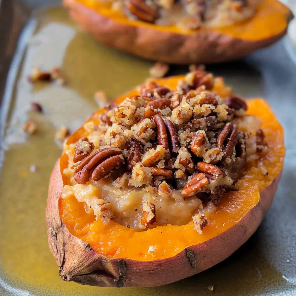 Pecan pie double baked sweet potatoes